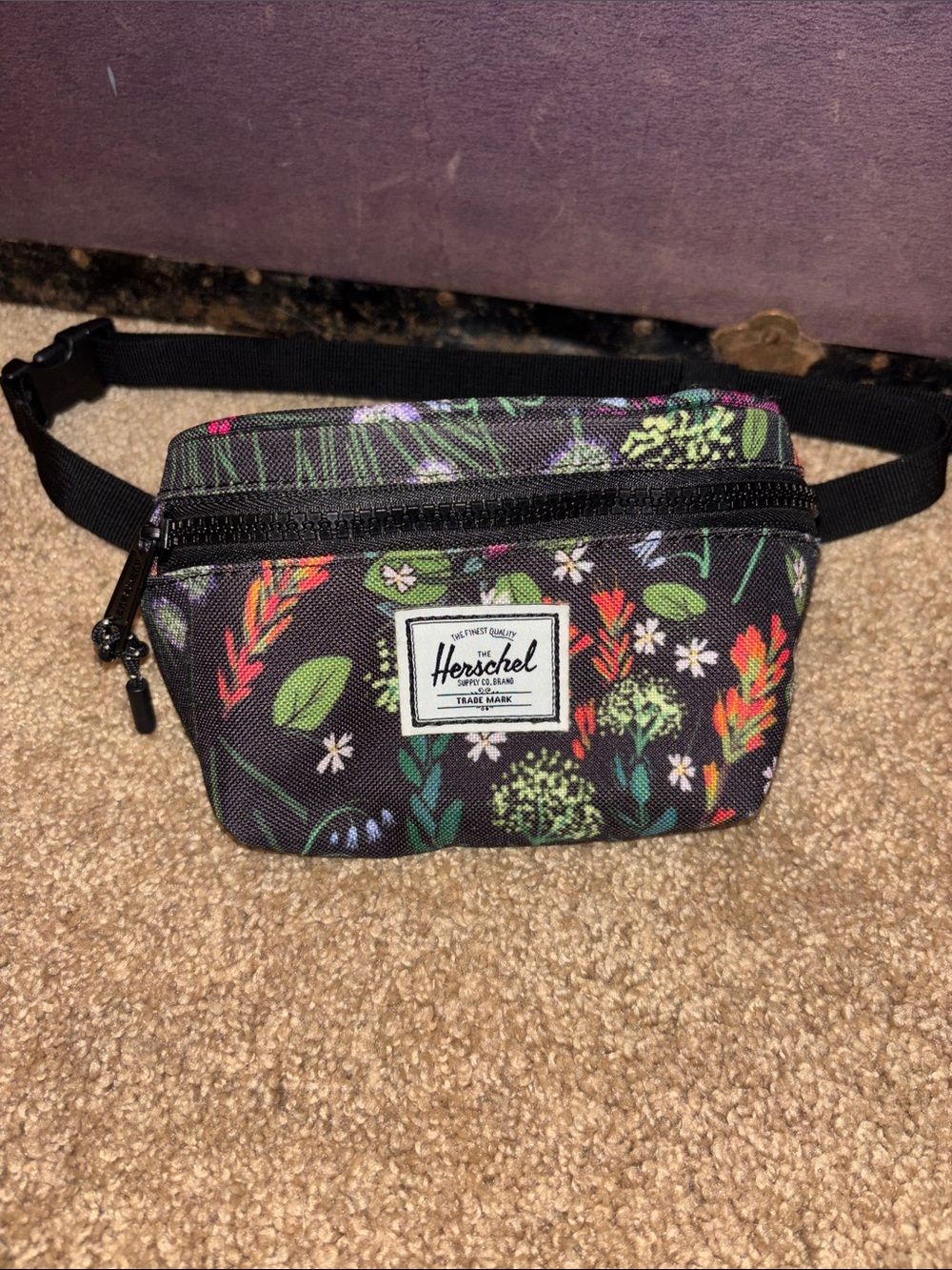 Herschel Supply Company Black Floral Crossbody Waist Bag